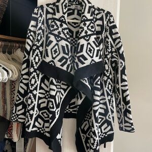 Black and White Geometric Cardigan